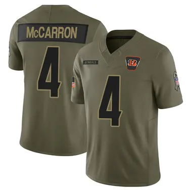AJ McCarron Youth Limited Olive Cincinnati Bengals 2025 Salute to Service Jersey