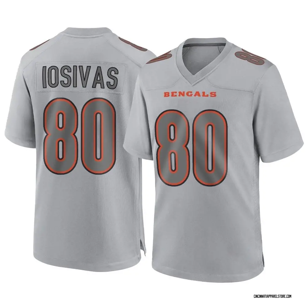 Andrei Iosivas Men's Game Gray Cincinnati Bengals Atmosphere Fashion Jersey