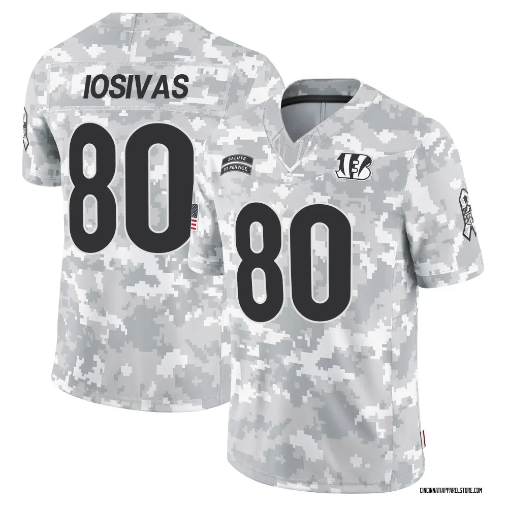 Andrei Iosivas Men's Limited Arctic Camo Cincinnati Bengals 2024 Salute to Service Jersey
