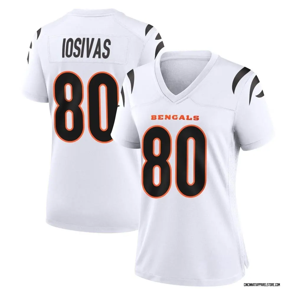 Andrei Iosivas Women's Game White Cincinnati Bengals Jersey