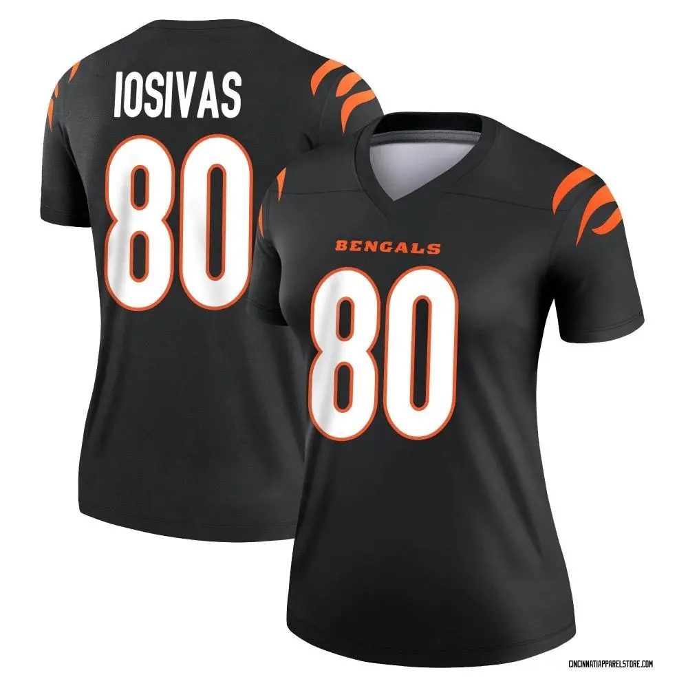 Andrei Iosivas Women's Legend Black Cincinnati Bengals Jersey