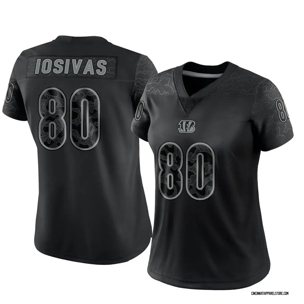 Andrei Iosivas Women's Limited Black Cincinnati Bengals Reflective Jersey