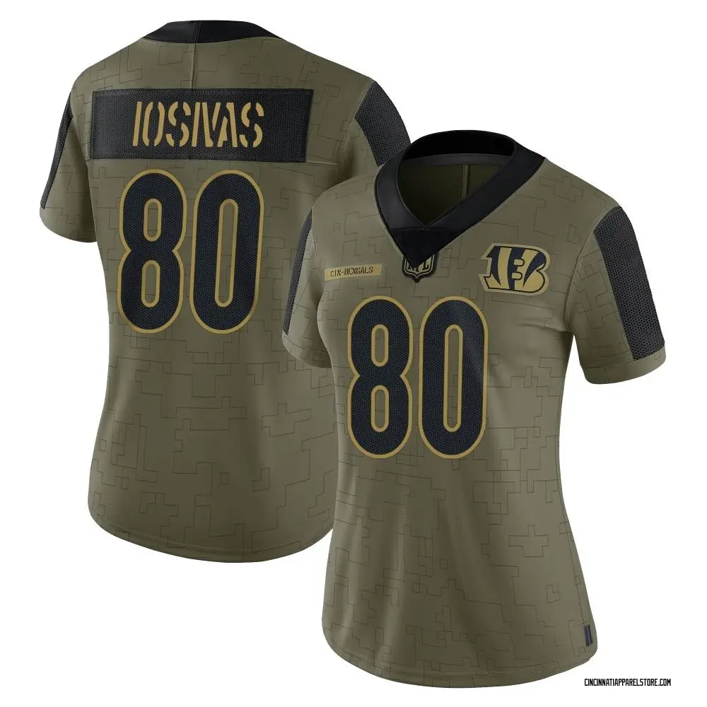 Andrei Iosivas Women's Limited Olive Cincinnati Bengals 2021 Salute To Service Jersey