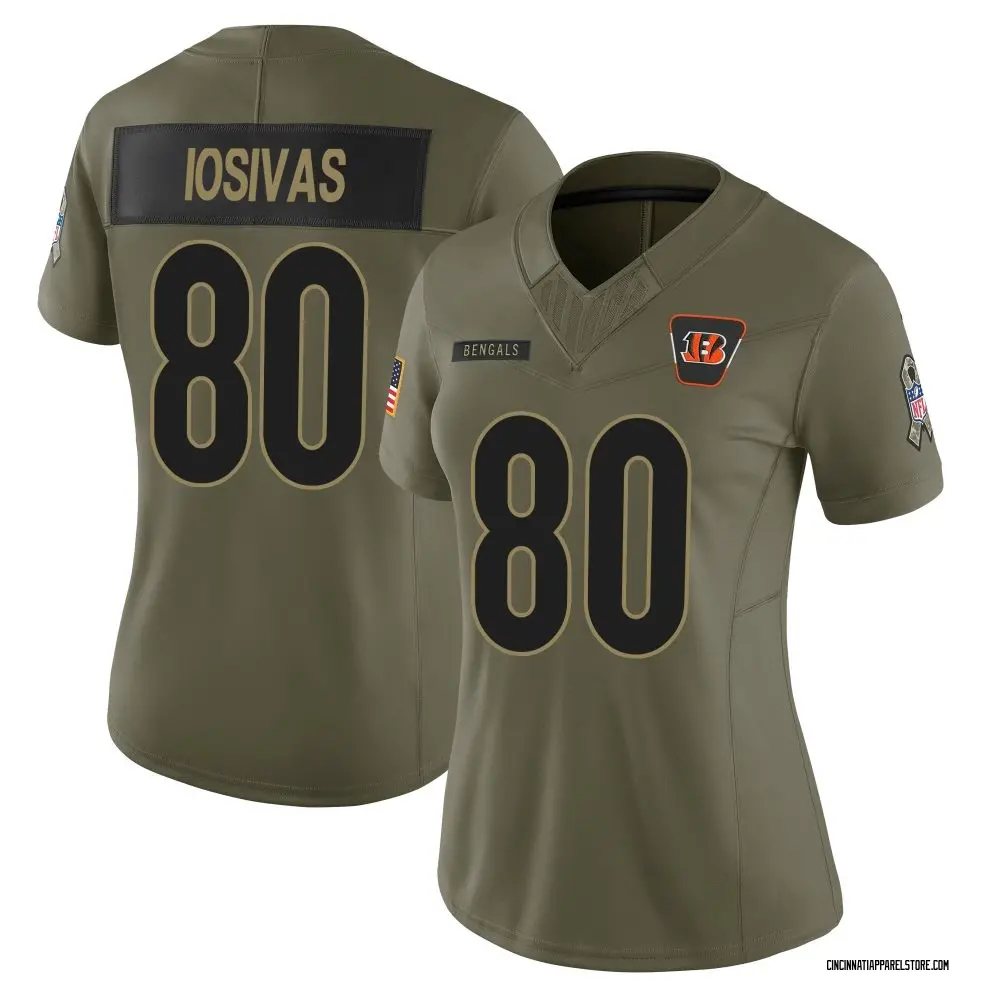 Andrei Iosivas Women's Limited Olive Cincinnati Bengals 2025 Salute to Service Jersey