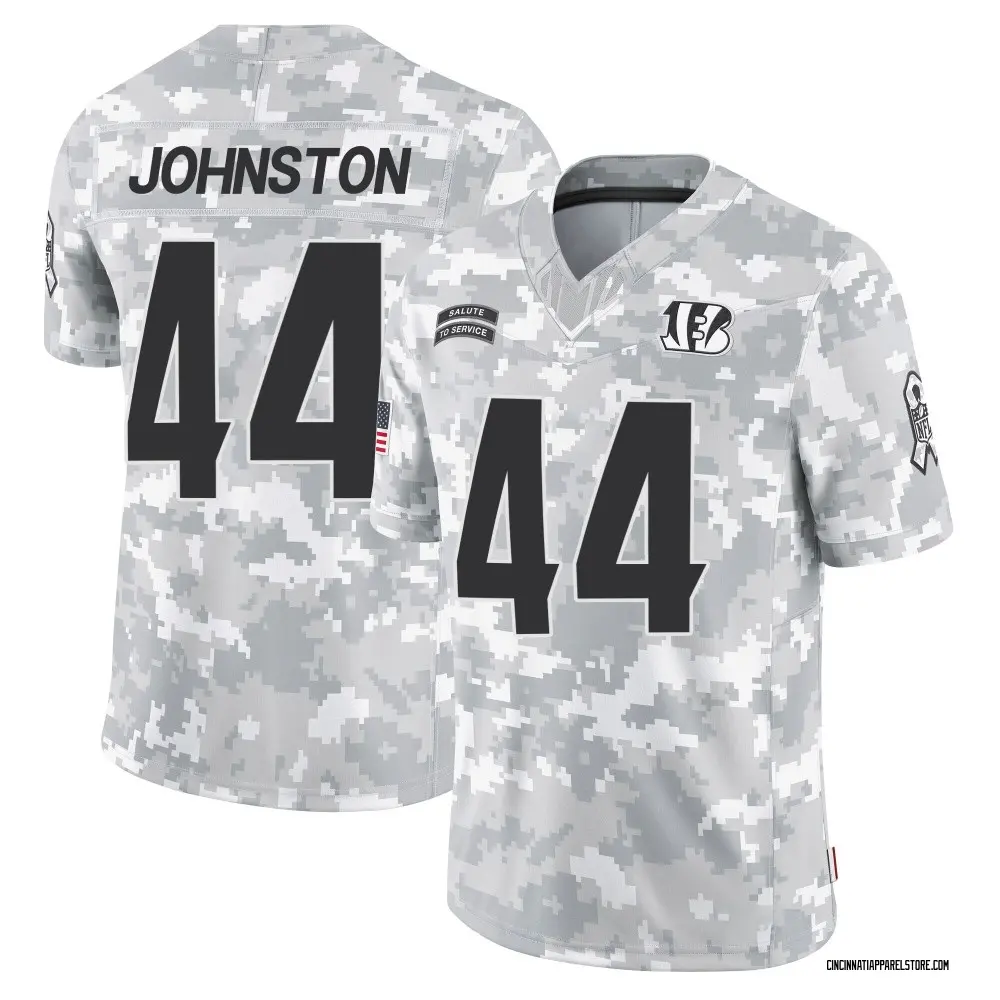 Clay Johnston Men's Limited Arctic Camo Cincinnati Bengals 2024 Salute to Service Jersey