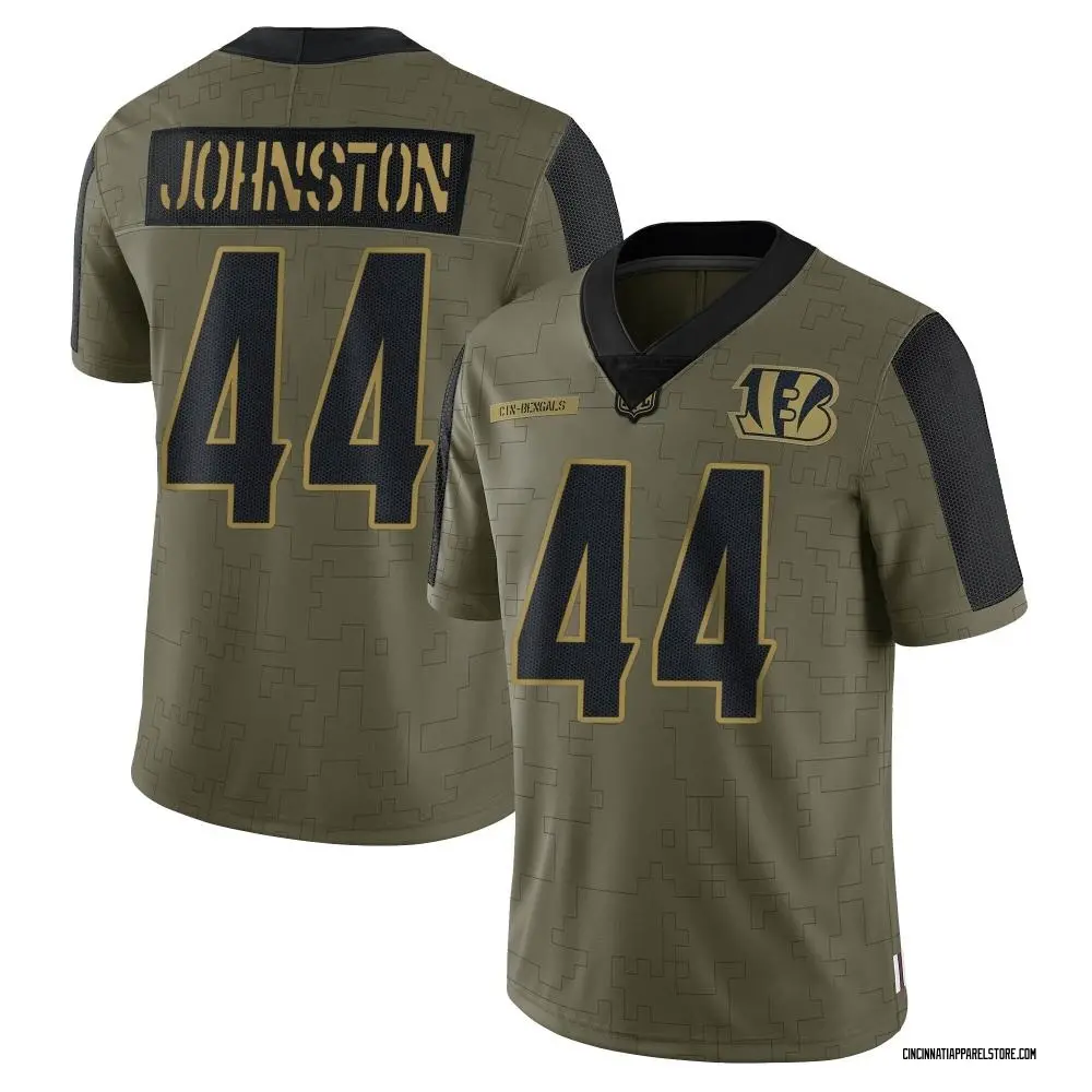 Clay Johnston Men's Limited Olive Cincinnati Bengals 2021 Salute To Service Jersey