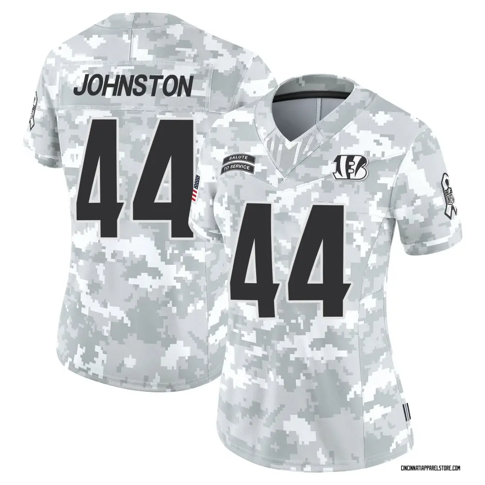 Clay Johnston Women's Limited Arctic Camo Cincinnati Bengals 2024 Salute to Service Jersey