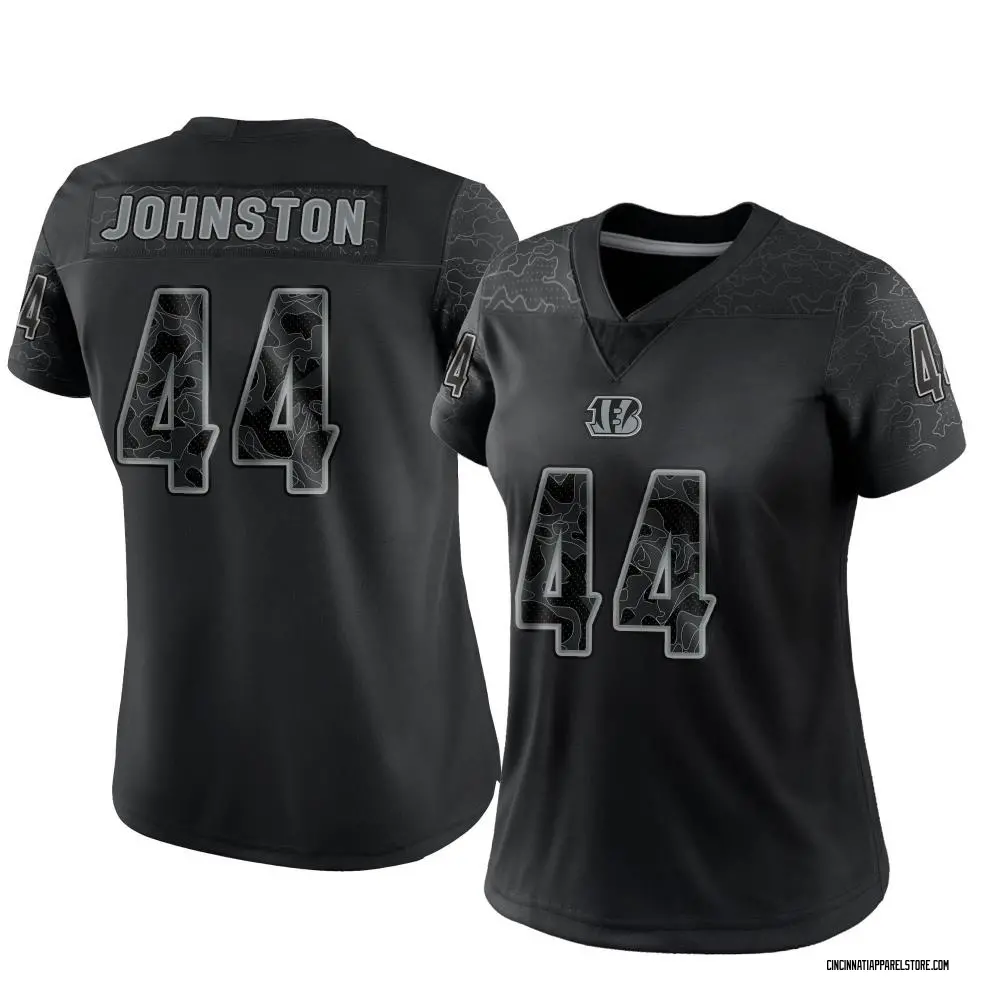 Clay Johnston Women's Limited Black Cincinnati Bengals Reflective Jersey