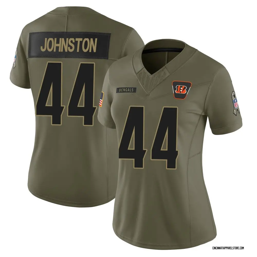 Clay Johnston Women's Limited Olive Cincinnati Bengals 2025 Salute to Service Jersey
