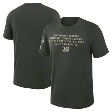 Men's Green Cincinnati Bengals Dark 2025 Salute to Service Sideline Slub T-Shirt