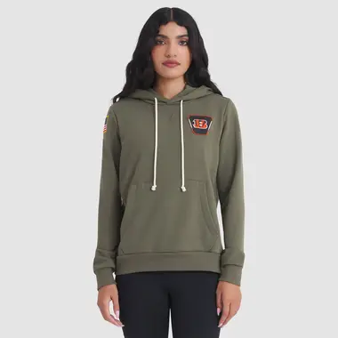 Women's Olive Cincinnati Bengals 2025 Salute to Service Sideline Hoodie